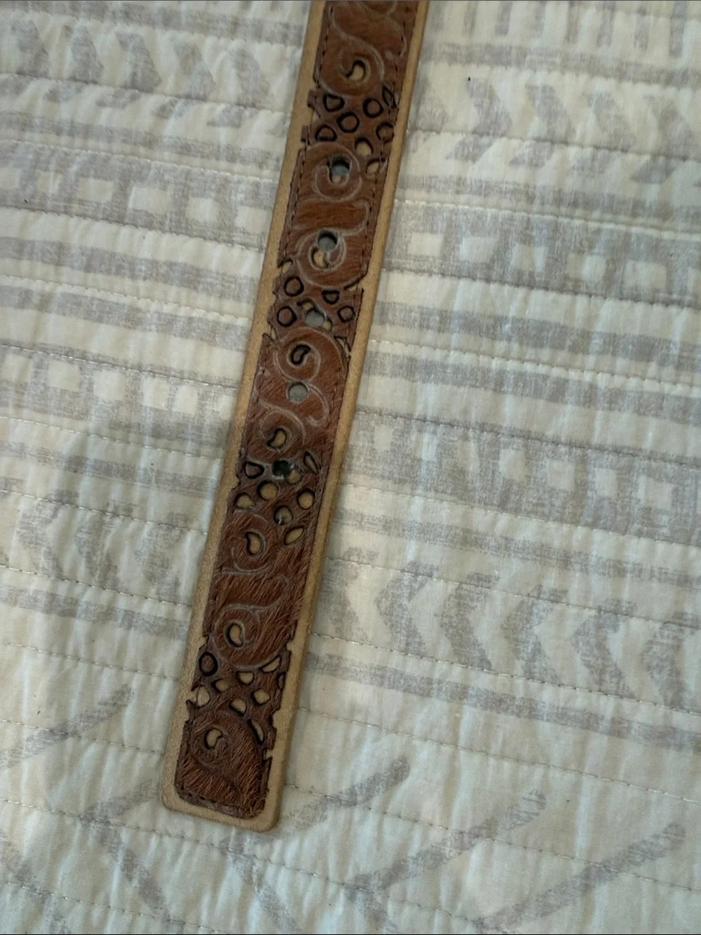 Streets Ahead Tan Leather / Hide Belt with Distressed Turquoise Buckle